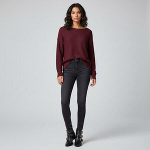 Women's A&I Burgundy Multi-color Fleck Crew Neck Sweater XL